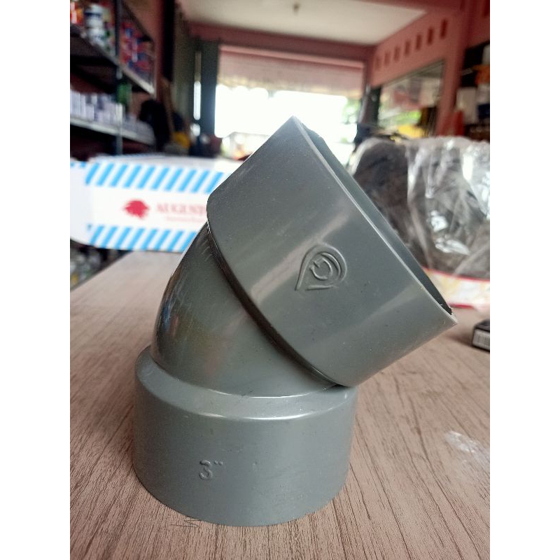Elbow 45° PVC 3 Inch - Fitting Pipa Air / Sambungan Sudut 45 Derajat