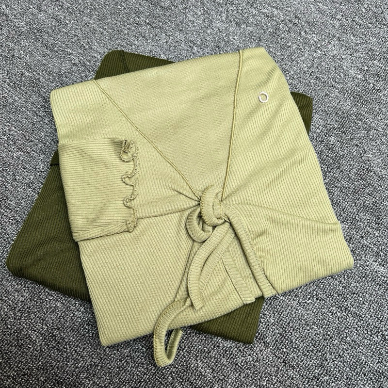 Cardigan waffle Korea Tali depan – Crop Outer Wanita Kekinian Nyaman Dipakai