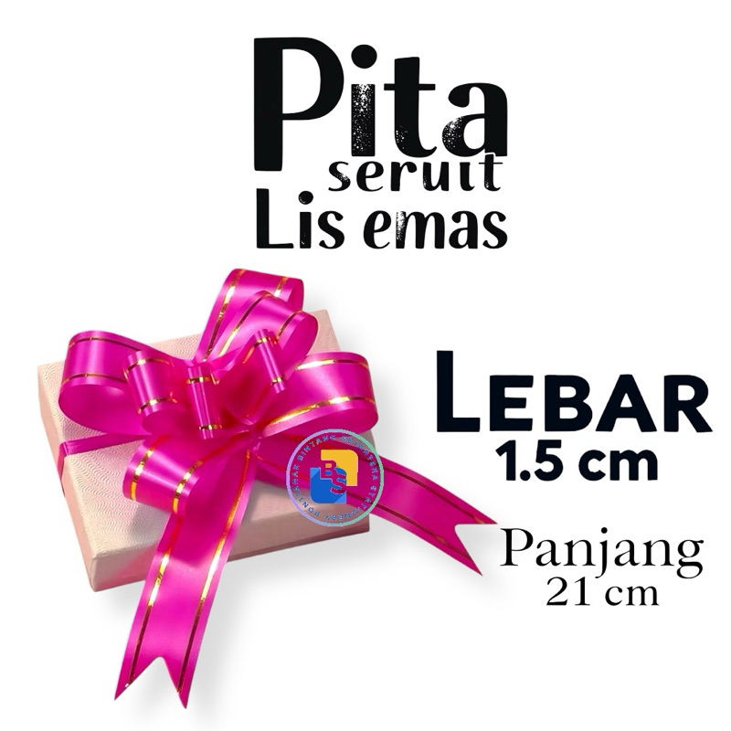 

1 Pcs - Pita Kado Pita Tarik Serut Lis Emas L: 1,5cm