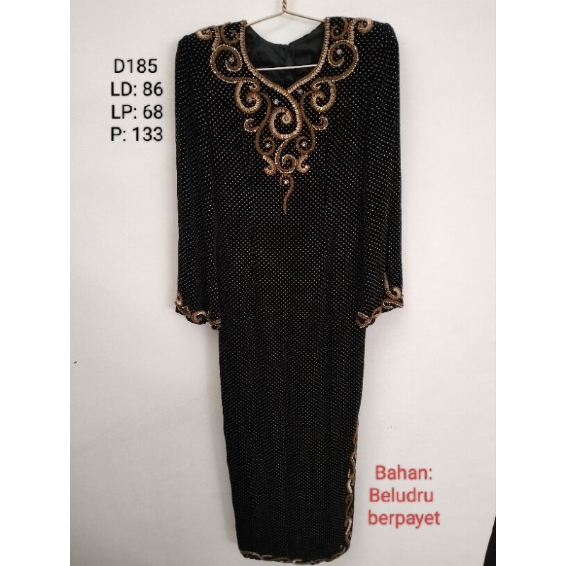 Long Dress Pesta Beludru Payet Premium
