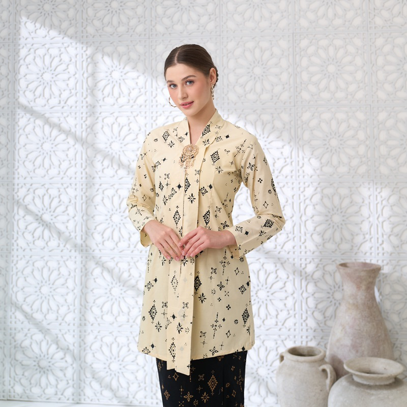 Kebaya Kartini Encim Motif / Kebaya Kartini Modern / Kebaya Kondangan / Baju Lebaran Kebaya/ Rok Bat