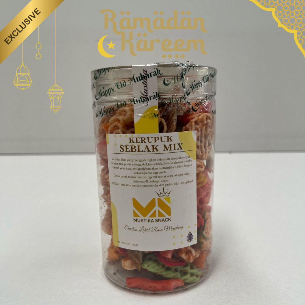 

Kerupuk Seblak Mix Kemasan Toples Eksklusif Mustika Snack