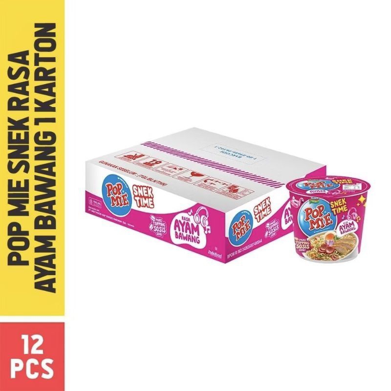 Pop Mie Mini Snek Time Rasa Ayam Bawang - 1 dus isi 12 pcs