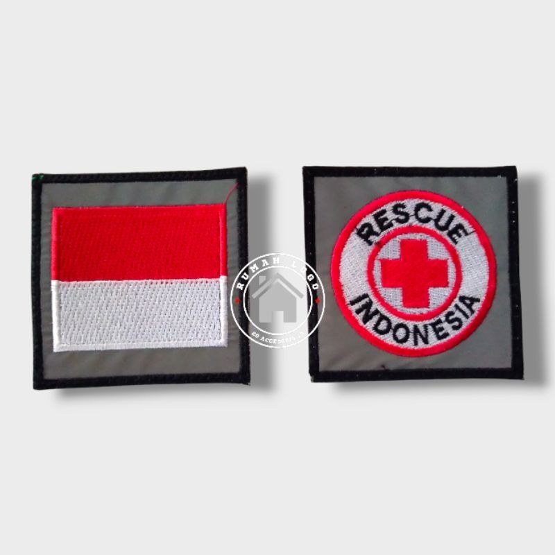 LOGO BORDIR RESCUE INDONESIA SATU PASANG