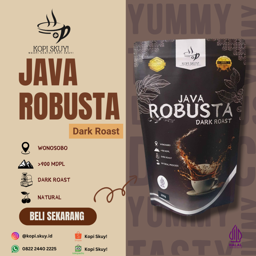 

Kopi Skuy! Java Robusta Dark - Bubuk Kopi 100 Gr
