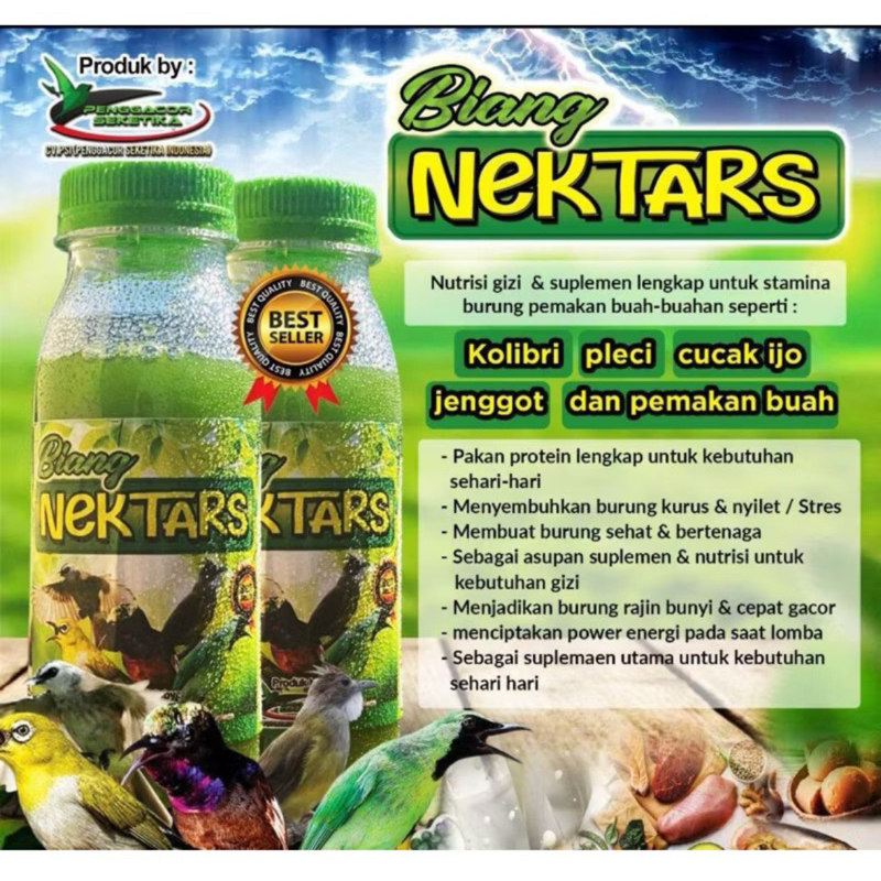 BIANG NEKTARS HIJAU DOSIS TINGGI 150ml NEKTAR WAJIB TERBAIK UNTUK SOGON PLECI KOLIBRI BURUNG KICAU L