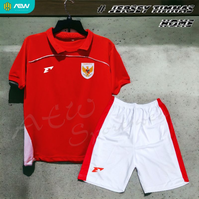 Jersey bola baju futsal kaos supporter fans timnas indonesia home fantasy logo garuda leher berkerah
