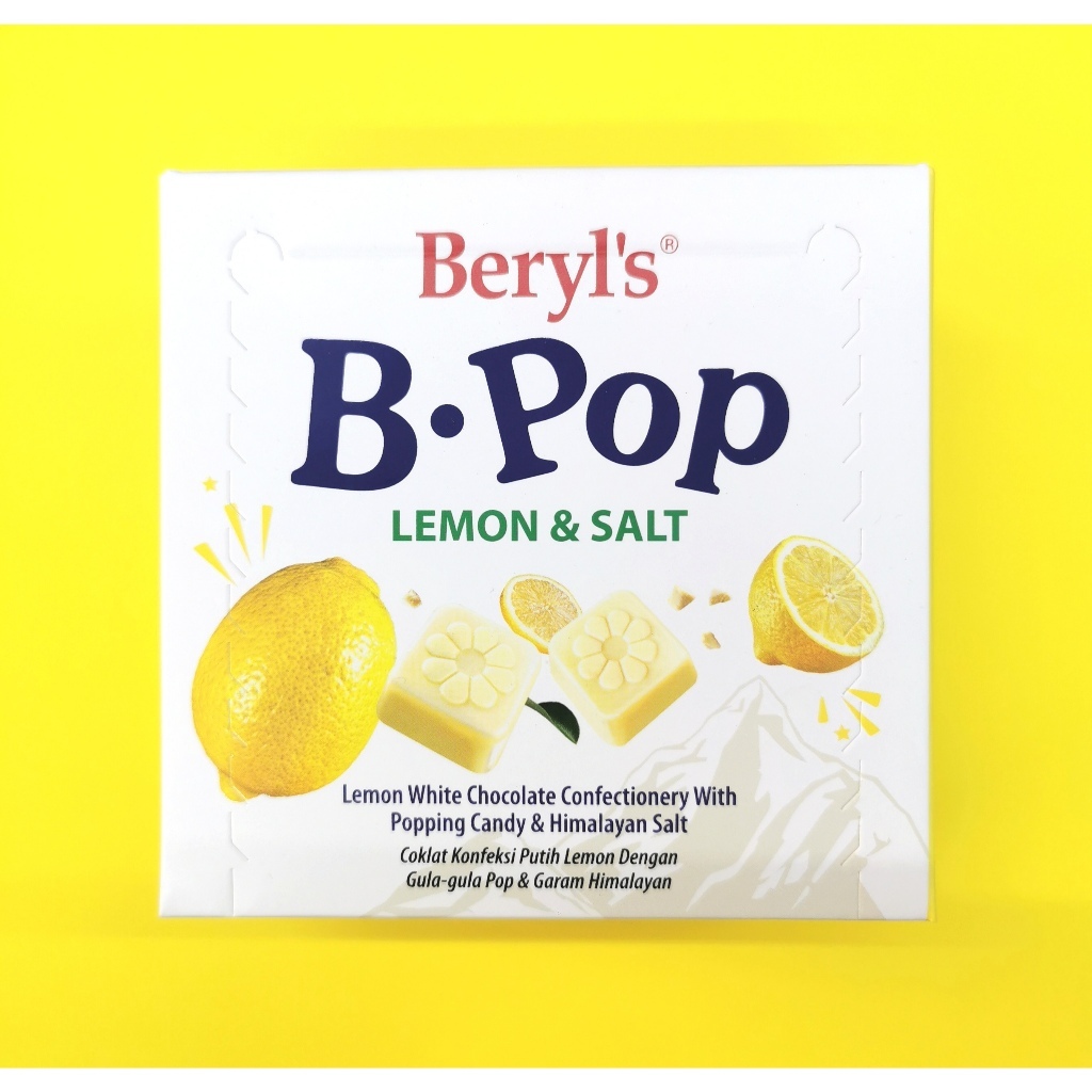 

Cokelat Beryl's [READYSTOCK EXP 10/25] INSTAN SAMEDAY JABODETABEK | Beryl's B.POP Lemon White Chocolate Confectionery With Popping Candy & Himalayan Salt (50g) | Cokelat Batangan Beryls, Cokelat Malaysia Halal, Signature Oleh-Oleh Jas