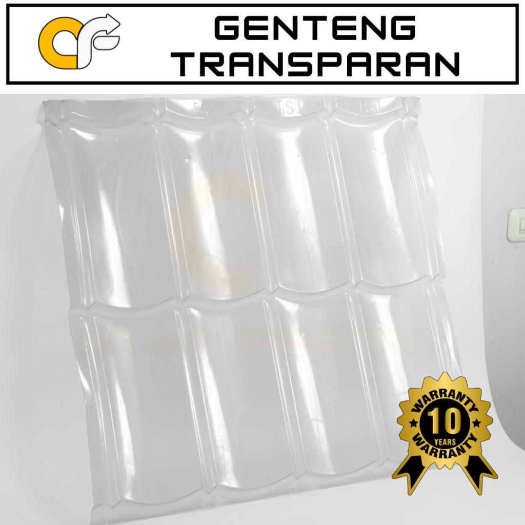 Genteng metal transparan 2x4 0.8mm clear/bening polycarbonate