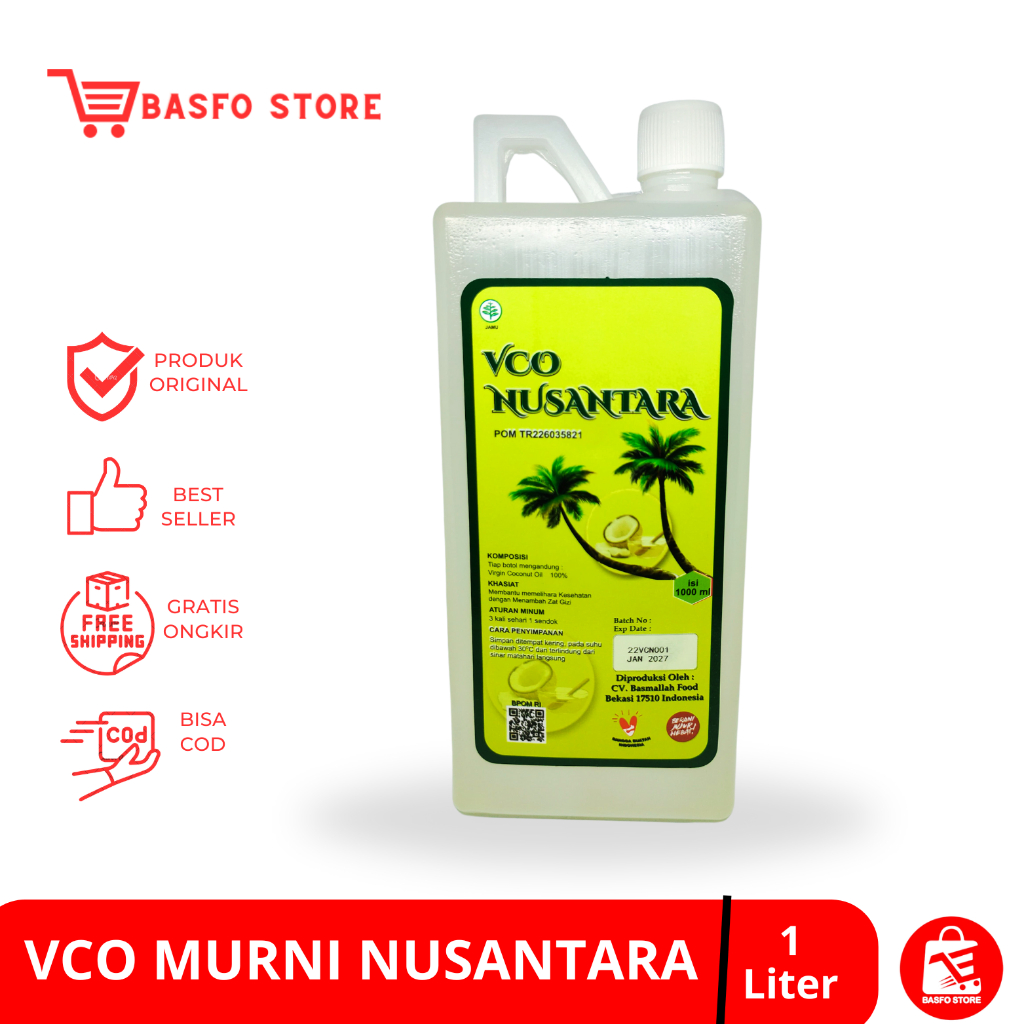 

Extra Virgin Coconut Oil VCO 1LITER - Minyak Kelapa Murni 100% NUSANTARA