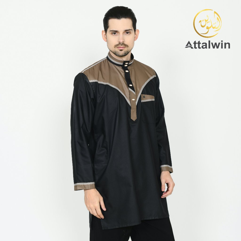 Attalwin - Gamis Koko Pria Atasan Tangan Panjang AD016-2