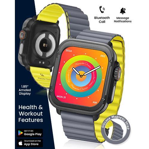 Alexandre Christie Smart Gen 3 AC S003 MFLIPBA Black Original / Jam Tangan Pria Wanita Kulit Smartwa