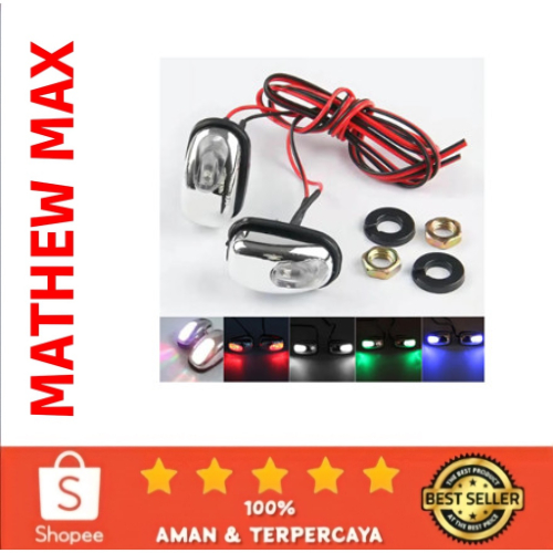 Washer Nozzle Wiper Mobil + Lampu 2Pcs Chrome