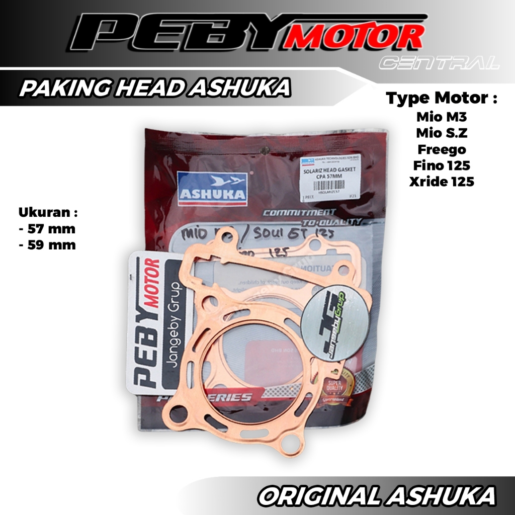 Gasket Paking Head Tembaga ASHUKA Mio M3 S Z Fino XRide 125 Freego ORIGINAL