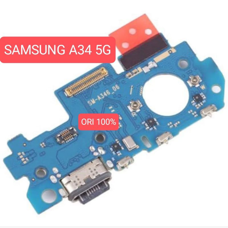 Papan cas Samsung A34 5G original Plus IC/konektor cas