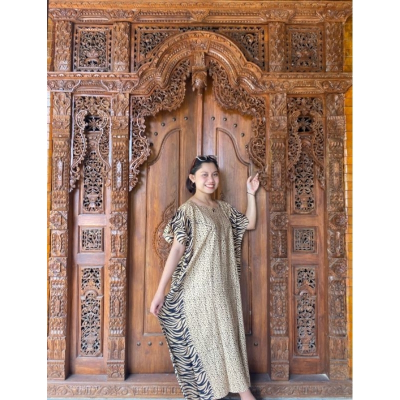 Daster kelelawar dewasa premium motif macan ld120