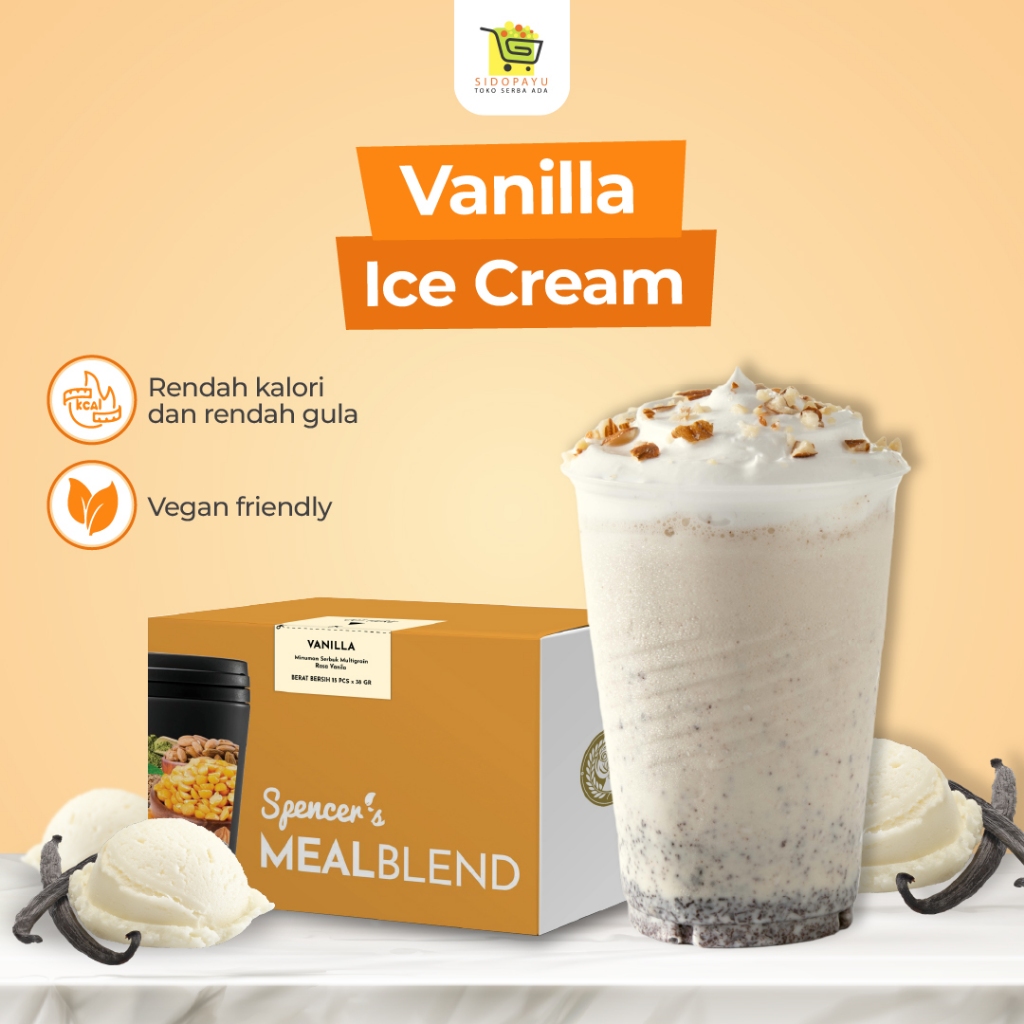 

Mealblend Vanilla Ice Cream Spencers Multigrain Dari Chia Seeds Rendah Gula 15gr Protein