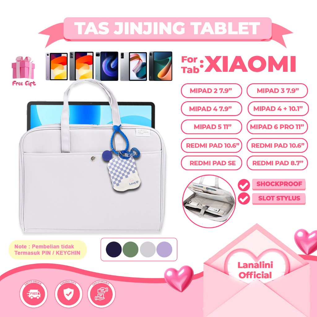 Tas Hand Bag Jinjing Sleevecase Tab Xiaomi MiPad 7 Pro 11.2" Mi Pad 6s 6 5 Mipad 2 3 4 Plus + Pro Re