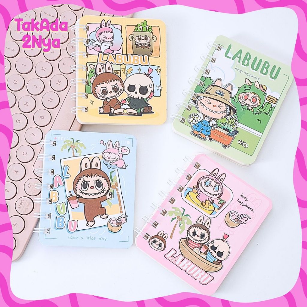 

Notebook Spiral A7 Labubu QT-93028 BK-1666 Biru Buku Tulis Saku Kecil Diary Mini Book Catatan MIni