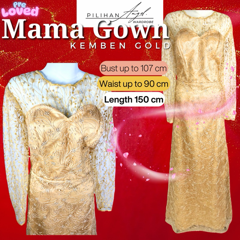 GAUN PESTA - Dress Mama - Prewedding Wedding - Kemben Gold acara
