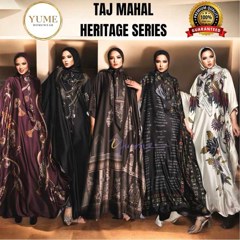 TAJ MAHAL HERITAGE SERIES /MAROCCO KAFTAN BRUKAT PREMIUM BY CEHOMEWEAR NOIR ET BLANC/DOHA HERITAGE S