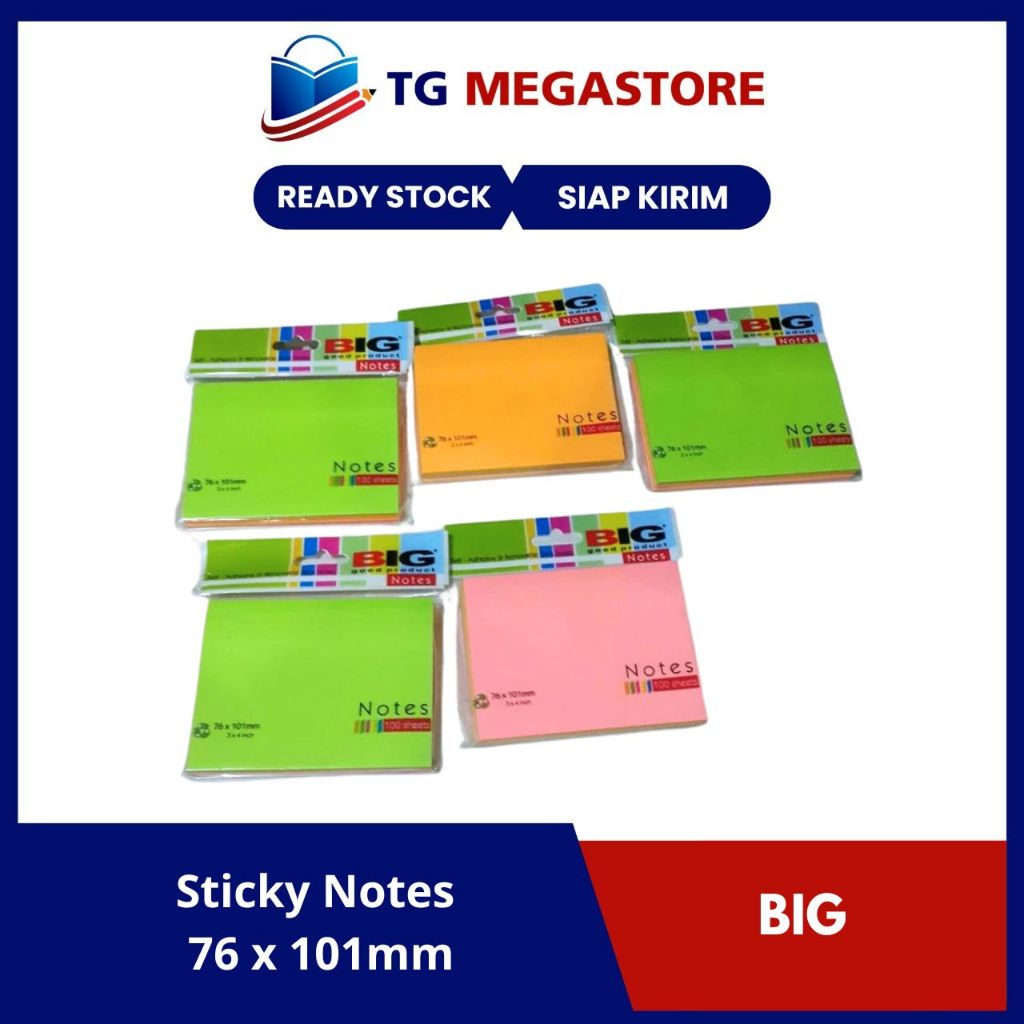 

Sticky Note BIG 76 x 101mm 1 Warna 100 Sheets