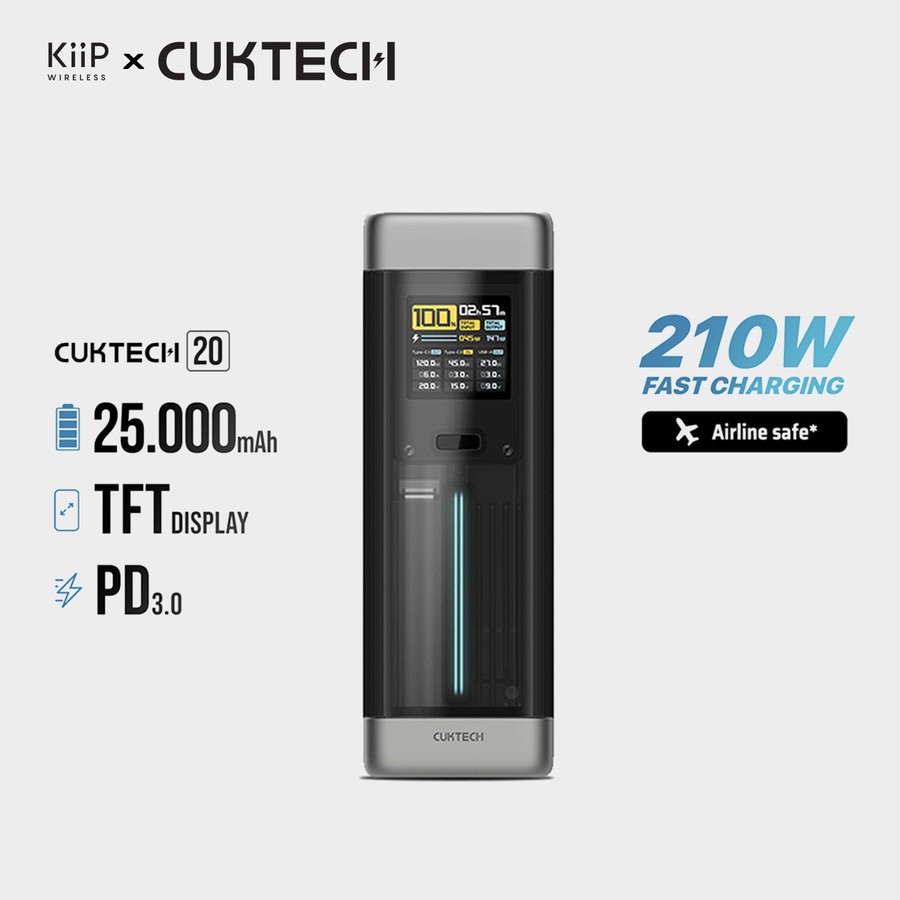 CUKTECH P23 15 ULTRA POWER BANK 25000MAH TURBO XIAOMI 67W /90W / 120W MACBOOK 140W TOTAL OUTPUT 210W