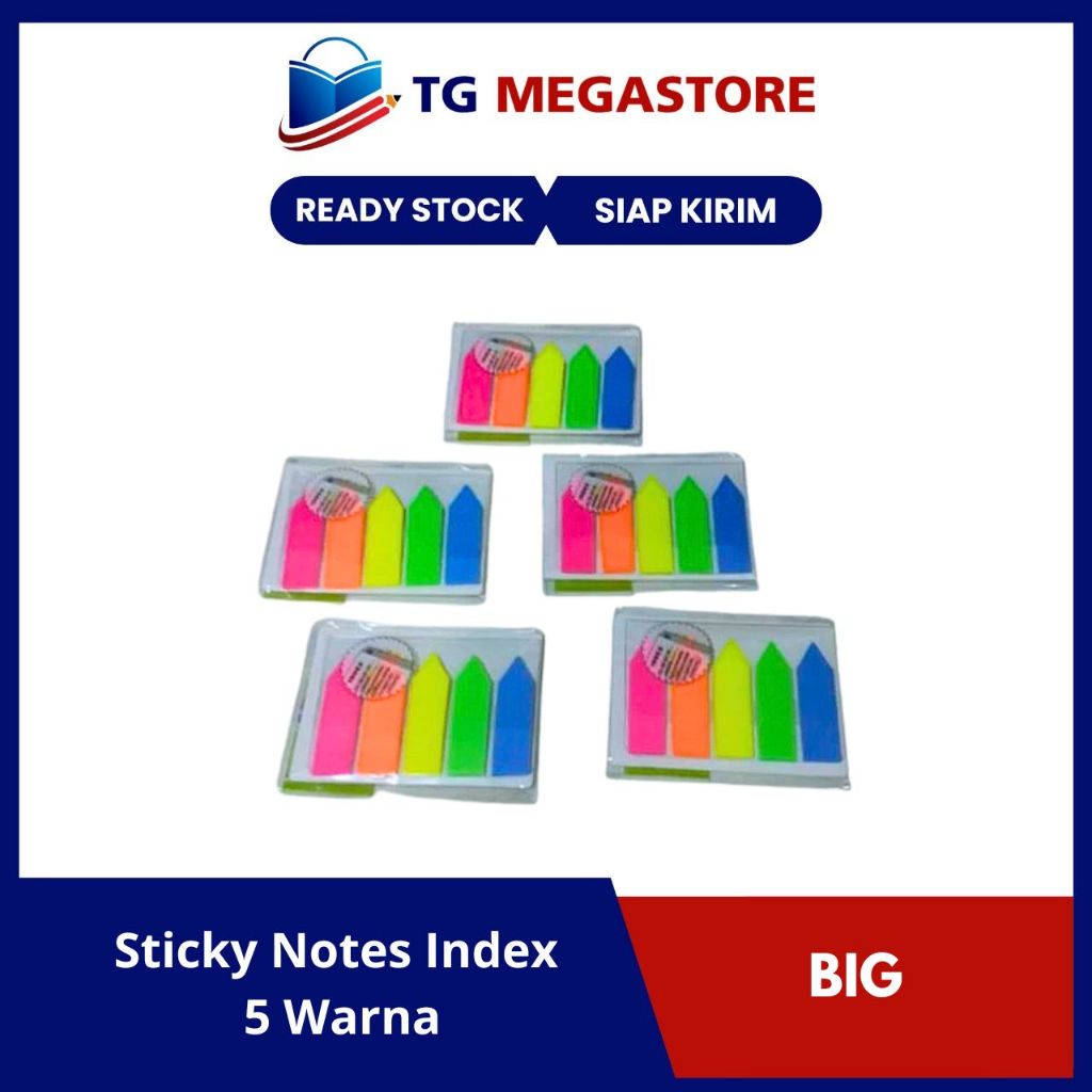 

Sticky Notes / Post It BIG Index( 5 Warna Kotak )