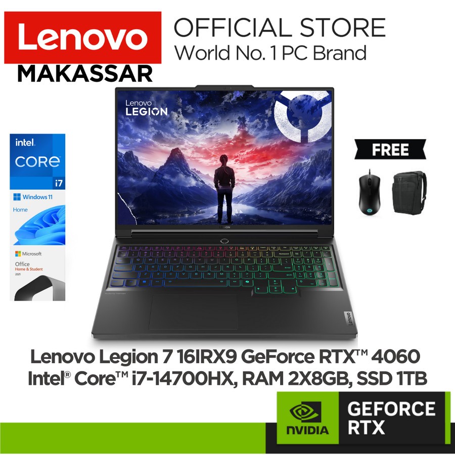 lenovo Legion 7 7i 16IRX9 Core i7 14700HX RAM 16GB 1TB SSD RTX4060 8GB (83FD0007ID)