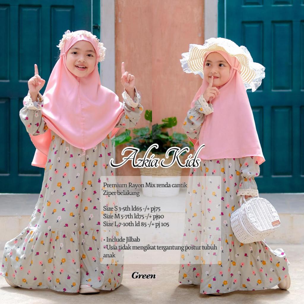Azkia Kids Baju Gamis Anak Perempuan Baju Muslim Anak Gamis Terbaru 2025 Dress Anak Remaja Tanggung 