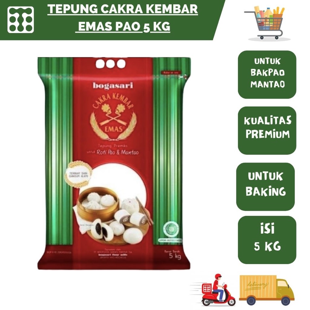 

TEPUNG CAKRA KEMBAR EMAS PAO 5 KG