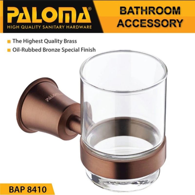 PALOMA BAP 8410 Tempat Gelas Sikat Gigi Kumur Rak Tumbler Holder Mandi Antik Brass Bronze