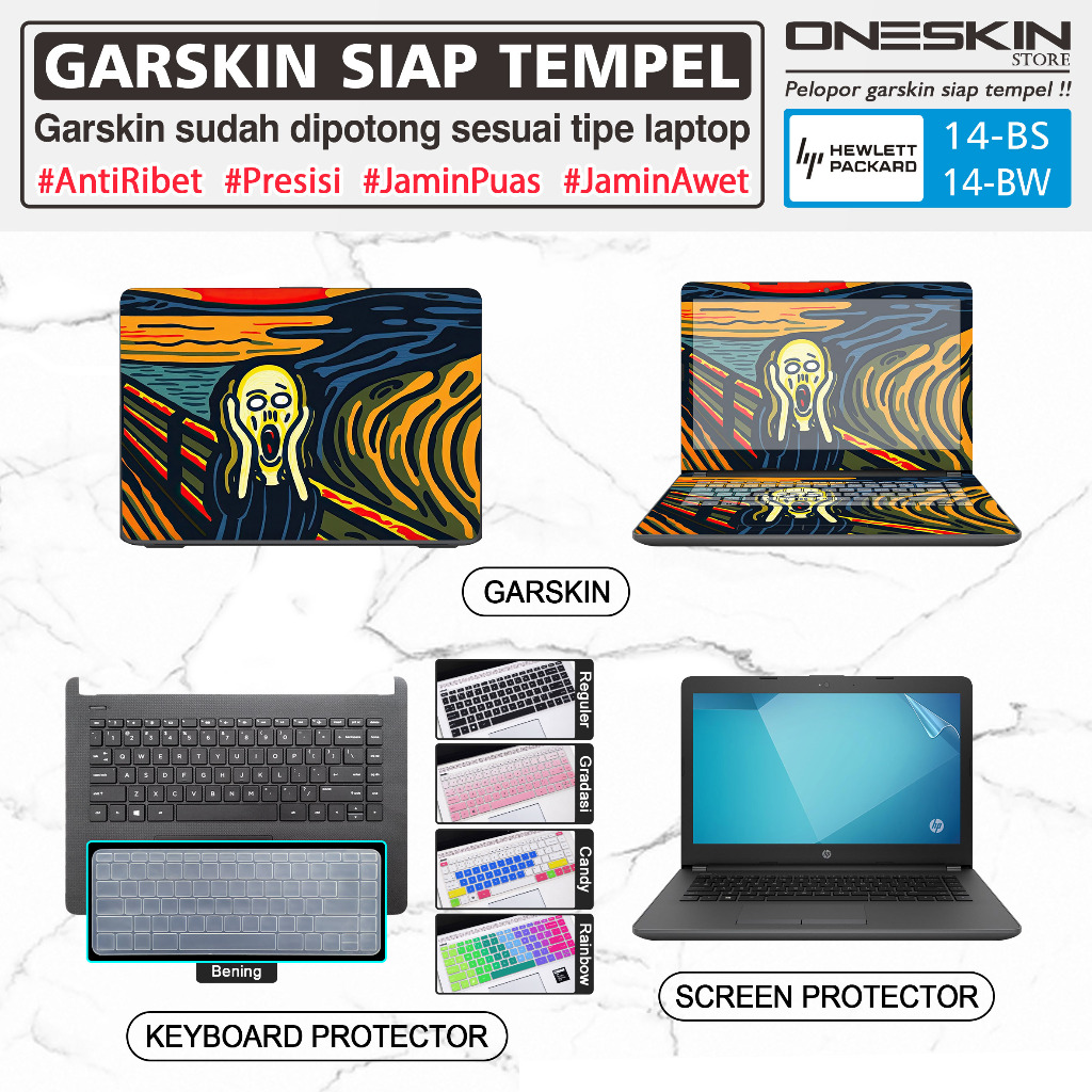 Garskin Sticker Laptop Pelindung Keyboard Screen Protector HP 14-bs bs009tu bs010tu bs011tu bs012tu 