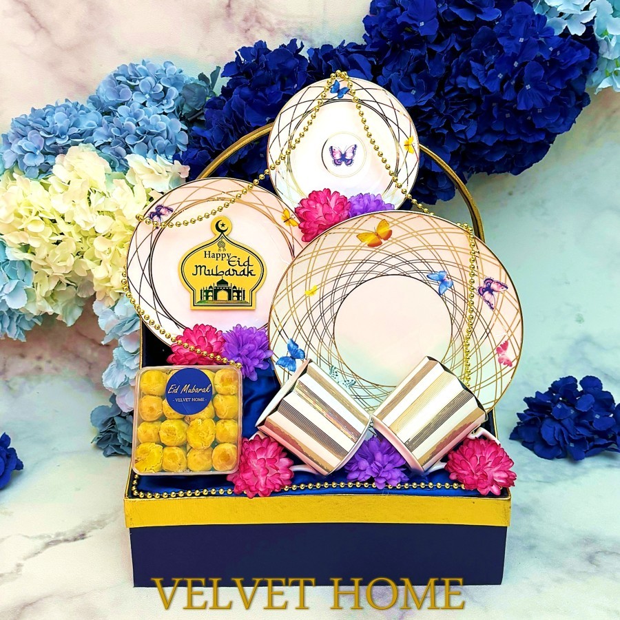 Parcel Piring lebaran premium hampers idul fitri ramadhan eid mubarak gift plate set gelas mug cangk