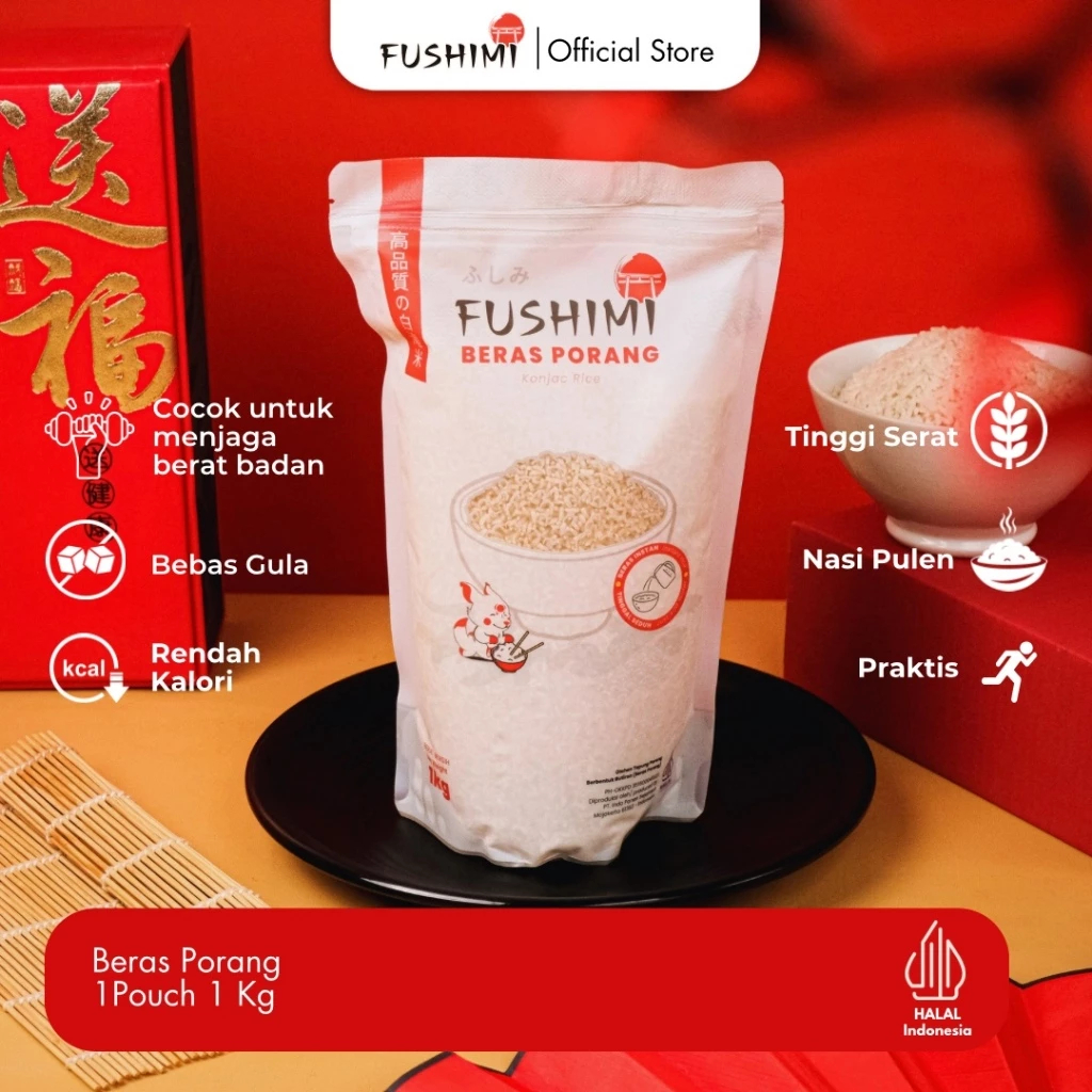 

Fushimi Beras Porang Murah Shirataki Konjac Rice Kemasan 1Kg