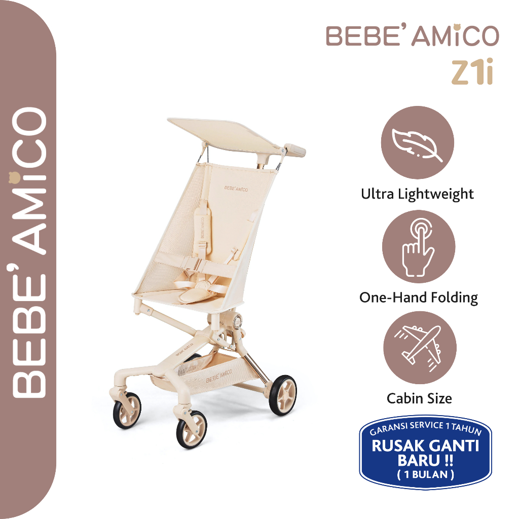 BEBE AMICO Z1i Stroller / Lightweight Stroller / Cabin Size Stroller / Stroller Lipat Kabin Ringan