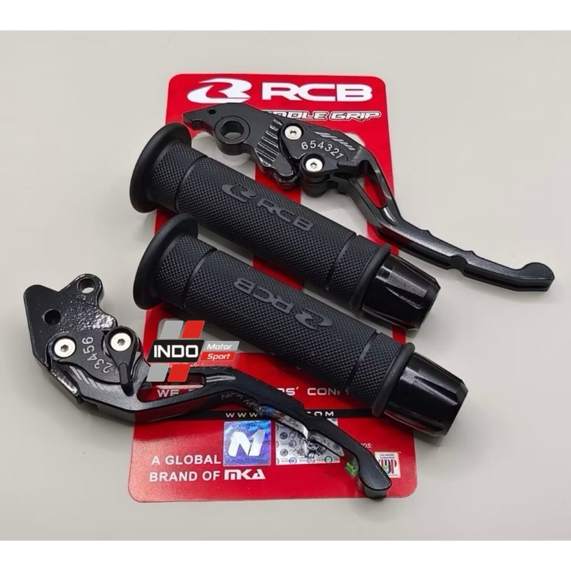 Handgrip RCB Original HG55 + Jalu Stang CNC + Handle Rem Stelan CNC Handgrip Motor Nmax Aerox