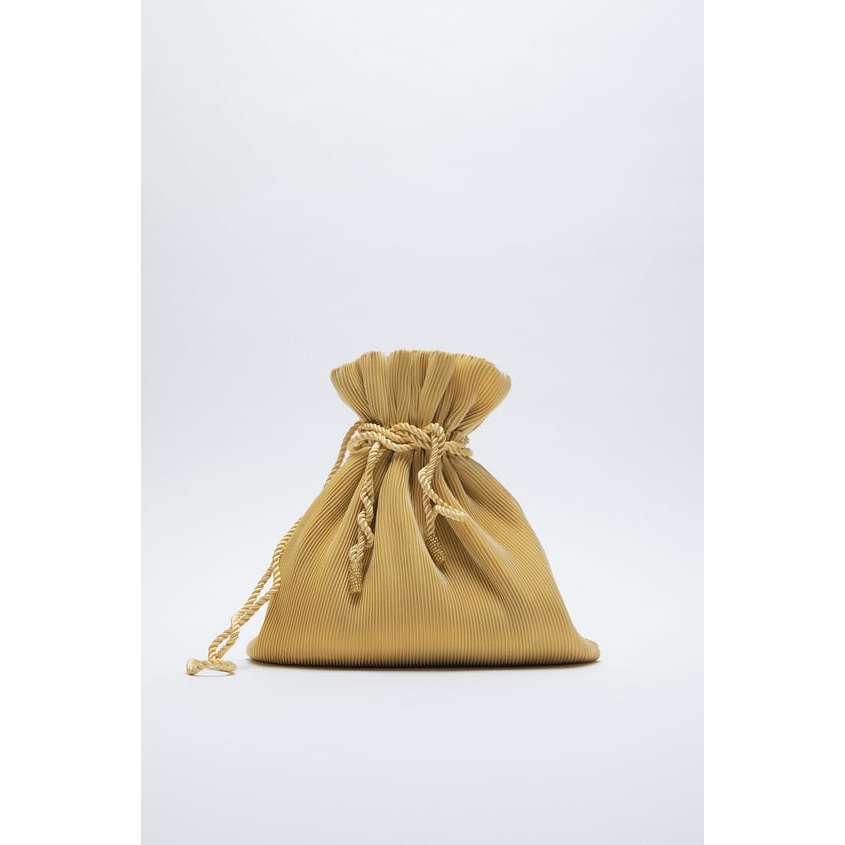 ZARA YELLOW PLEATED BAG