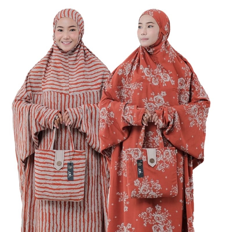 Nurhd Mukena Terusan Hadramaut Milo Orange