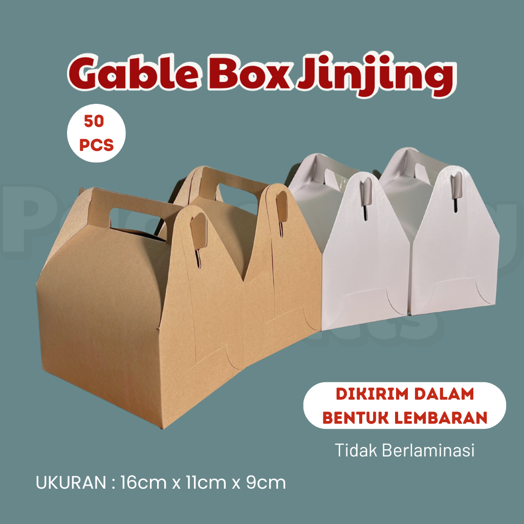 

Gable Box Jinjing - Ukuran 16cm x 11cm x 9cm - Hampers Souvenir Gift Pack Snack / Box Toples