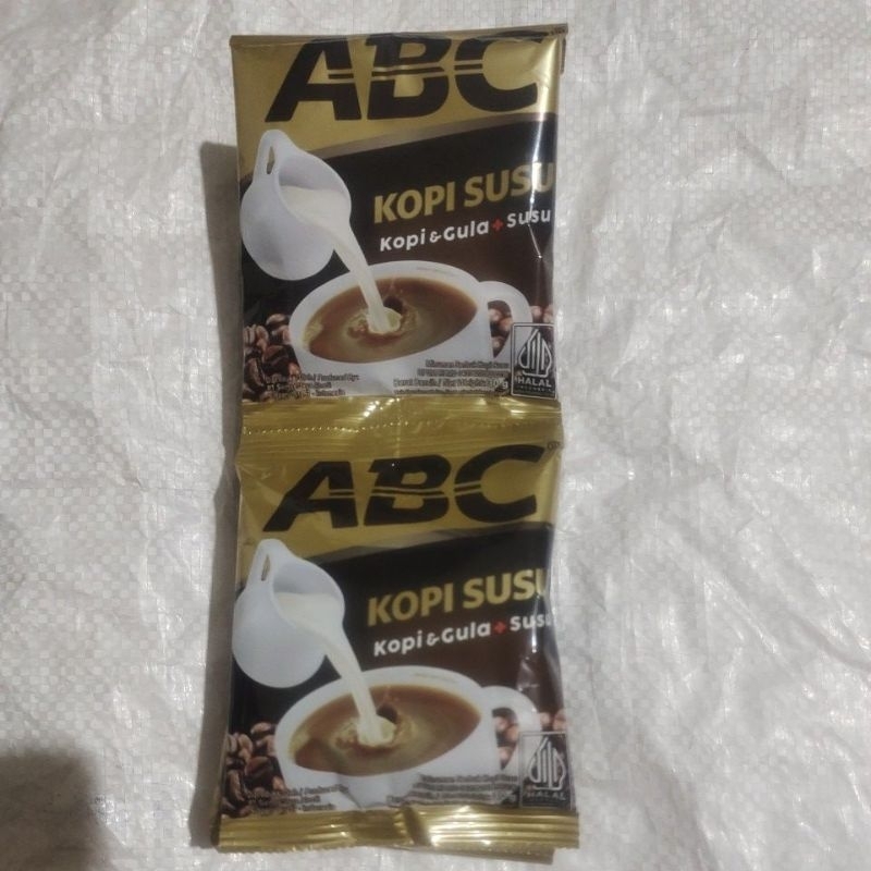 

kopi abc susu 1 renceng isi 10