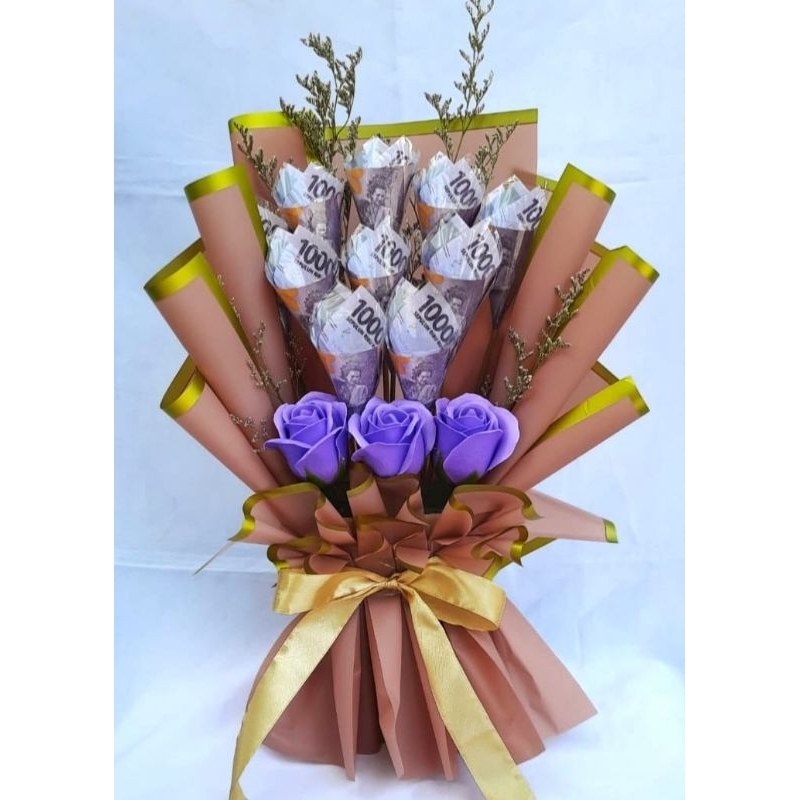 Buket Bunga Rose Soap Uang Kertas