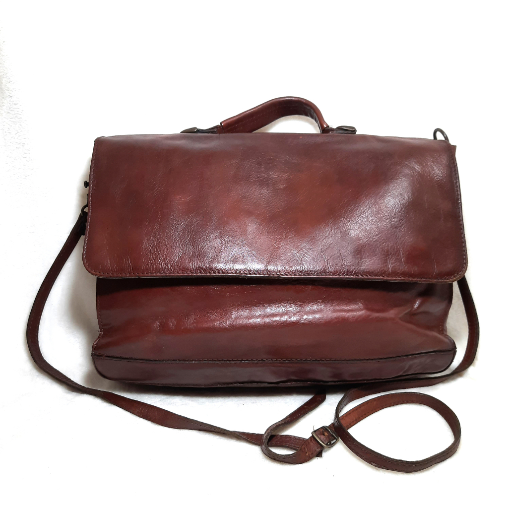 [PRELOVED] Tas Kerja Pria Vintage Jadul kulit asli Kulas Shoulder Bag tas Bahu Slempang Sling bag