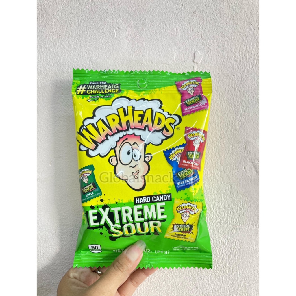

56GR WARHEADS EXTREME SOUR HARD CANDY- WARHEAD USA
