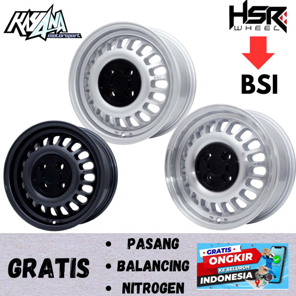 Velg classic oem R16 hsr wheel bsi series lebar 7 inch lubang baut 4x100/114 - 5x100/114 et 42