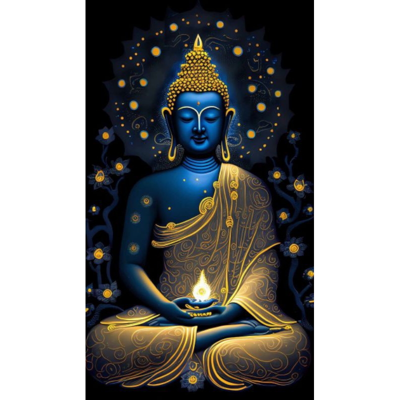 poster cetak jumbo, gambar patung Buddha, hiasan dinding, gambar patung Buddha,bisa cod