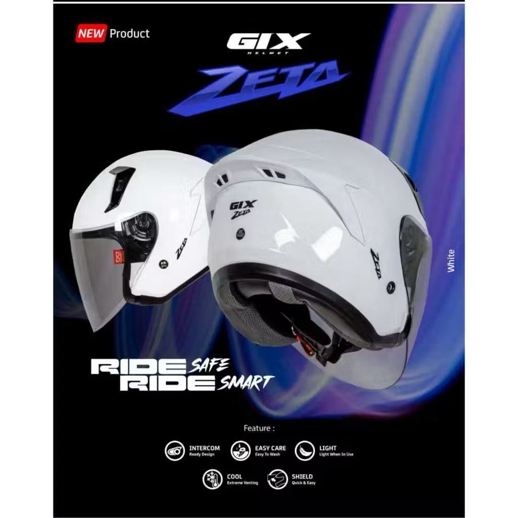 Helm Half Face GIX Zeta Polos