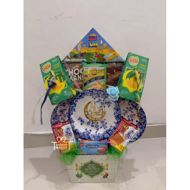 

Parsel Idul Fitri edisi 3 piring cantik motif mix makanan snack hari raya idul fitri 2025 hampers