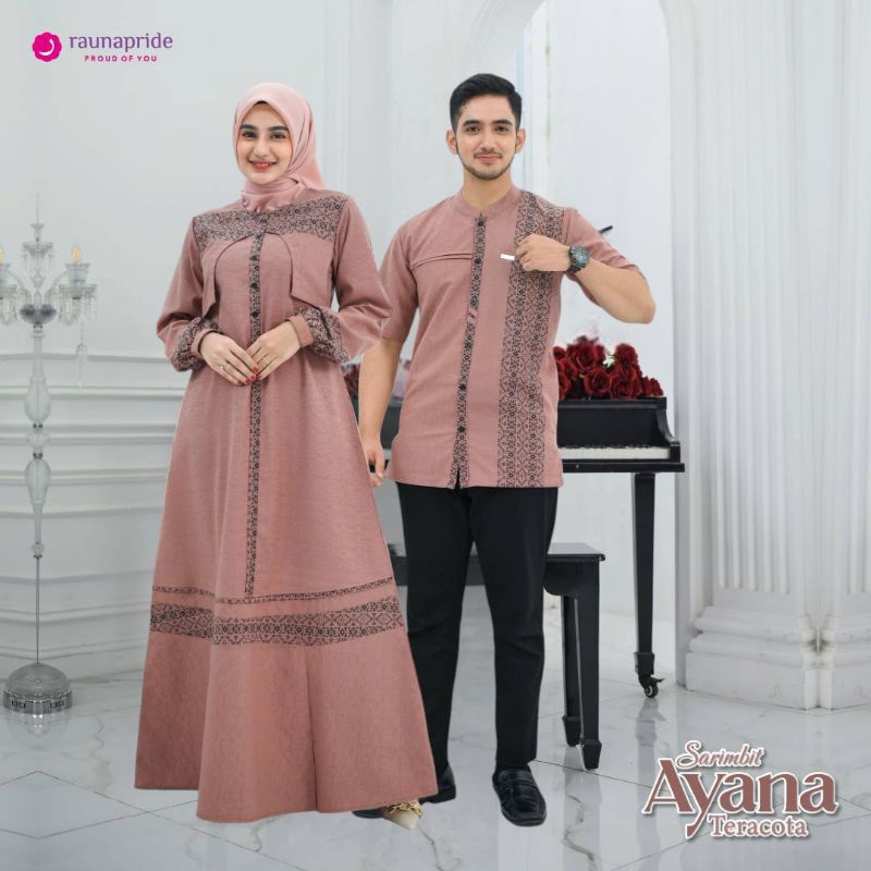 Couple Ayana Terracota by Rauna / Couple Rauna 2025 / Couple kondangan / gamis dan koko