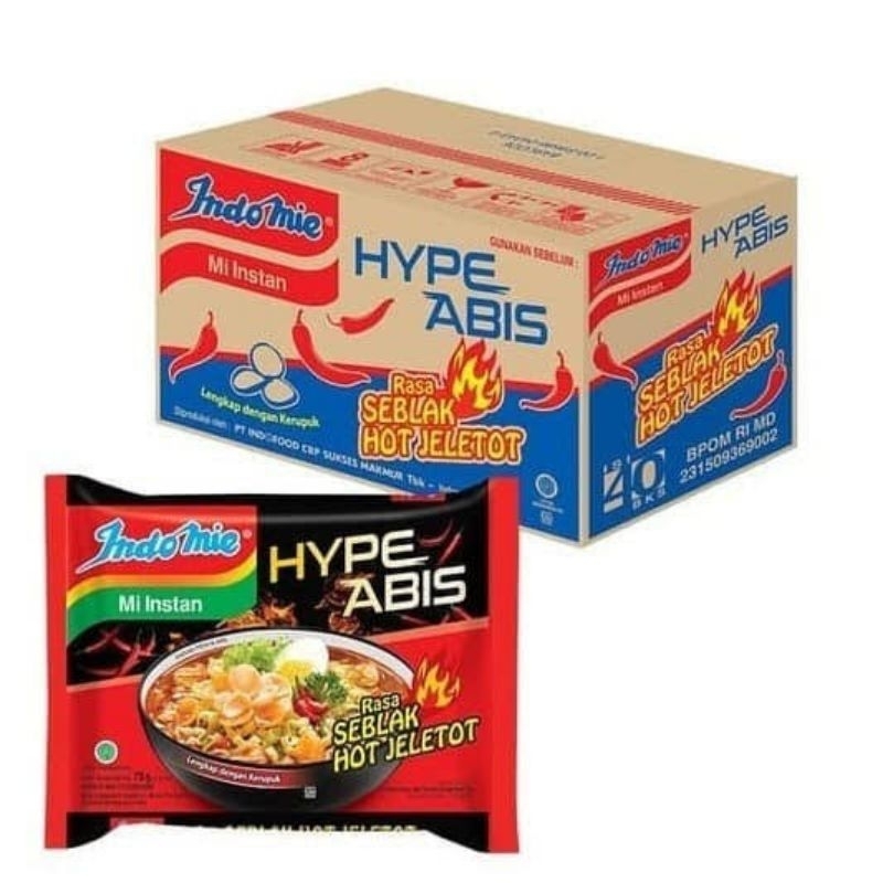 

Indomie Mie Instant Kuah Rasa Seblak Hot Jeletot isi 40 Bungkus / Dus